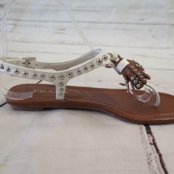 Prada Studded Tassel Sandal - Picture 5 of 8